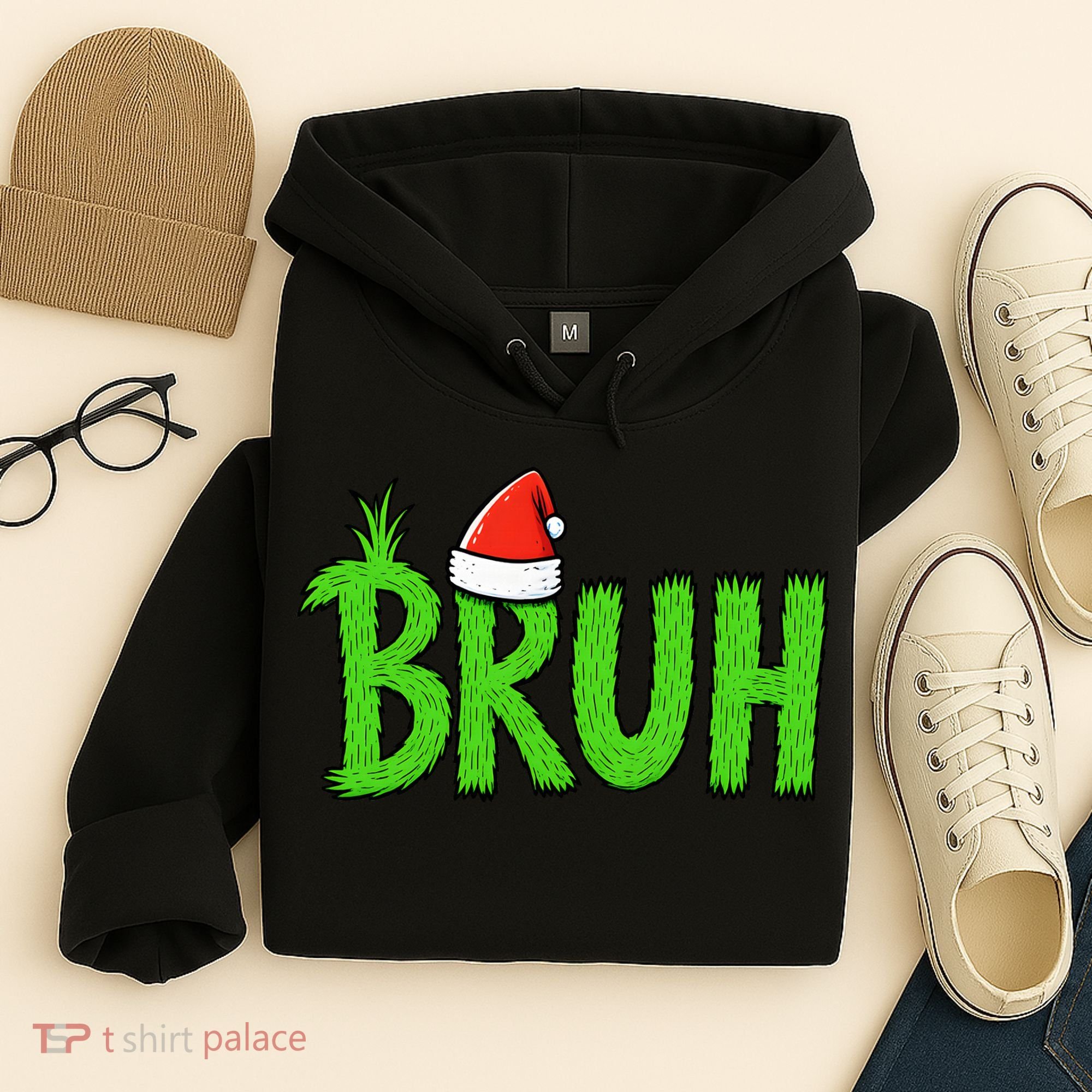 Christmas Bruh Meme Santa Hat Funny Xmas Hoodie
