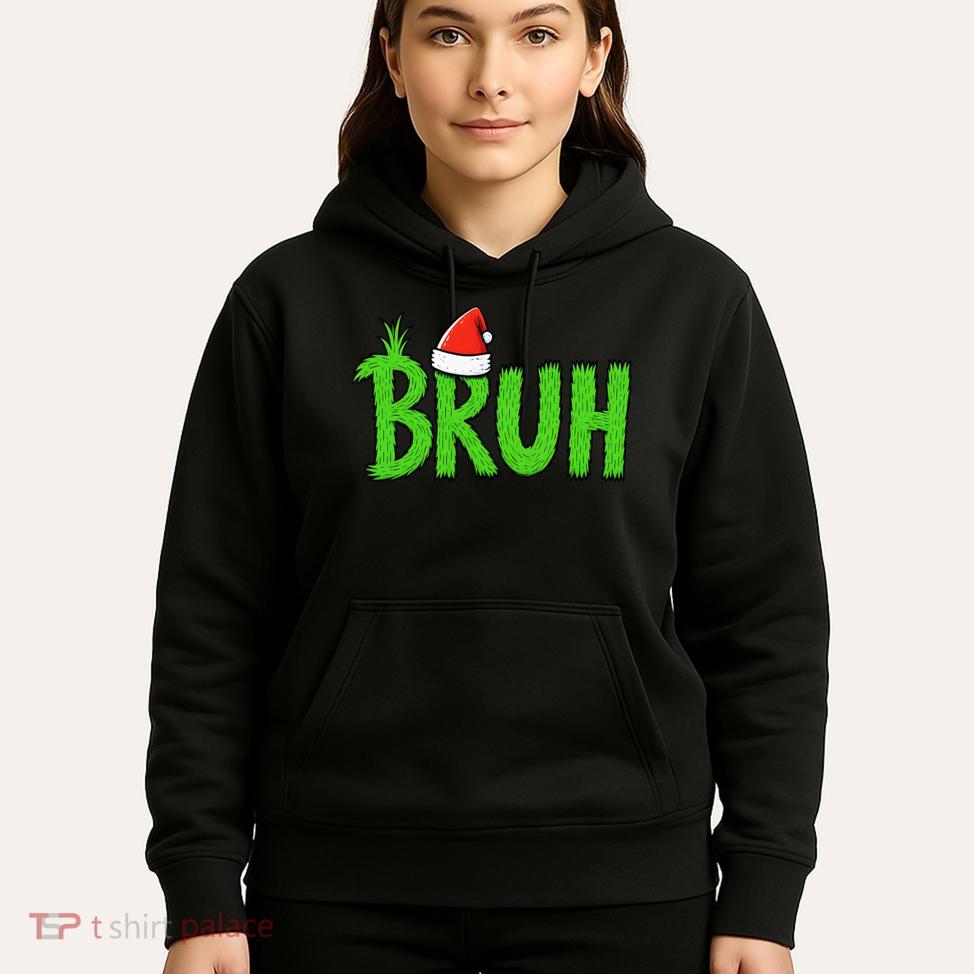 Christmas Bruh Meme Santa Hat Funny Xmas Hoodie