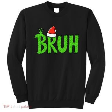 Christmas Bruh Meme Santa Hat Funny Xmas Sweatshirt