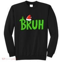Christmas Bruh Meme Santa Hat Funny Xmas Sweatshirt thumb 0
