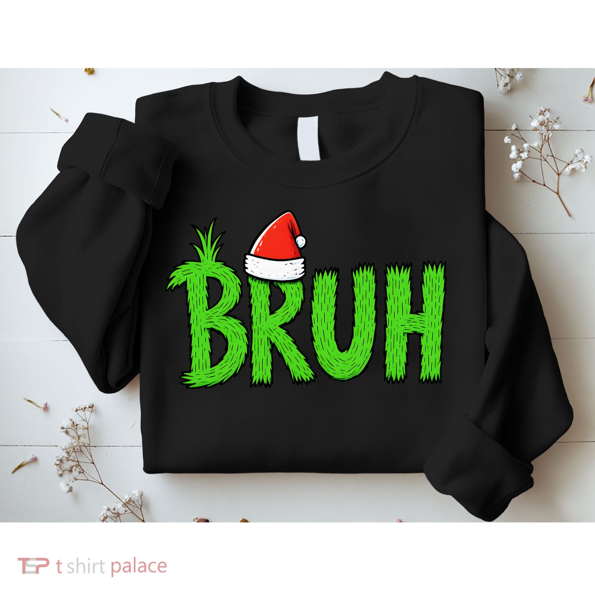 Christmas Bruh Meme Santa Hat Funny Xmas Sweatshirt