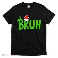 Christmas Bruh Meme Santa Hat Funny Xmas T-Shirt thumb 0