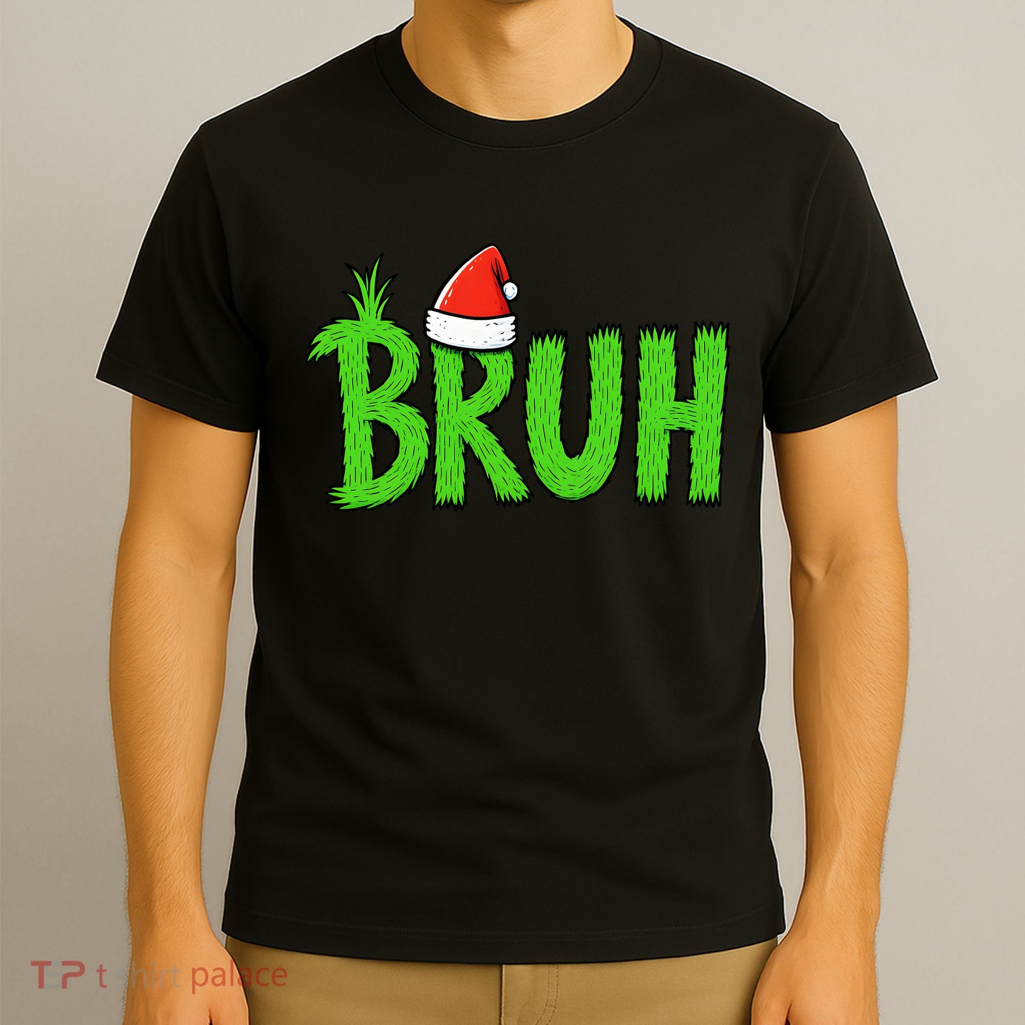 Christmas Bruh Meme Santa Hat Funny Xmas T-Shirt
