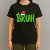 Christmas Bruh Meme Santa Hat Funny Xmas T-Shirt thumb 4