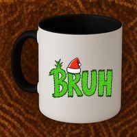 Christmas Bruh Meme Santa Hat Funny Xmas Coffee Mug thumb 2