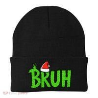 Christmas Bruh Meme Santa Hat Funny Xmas Beanie thumb 0