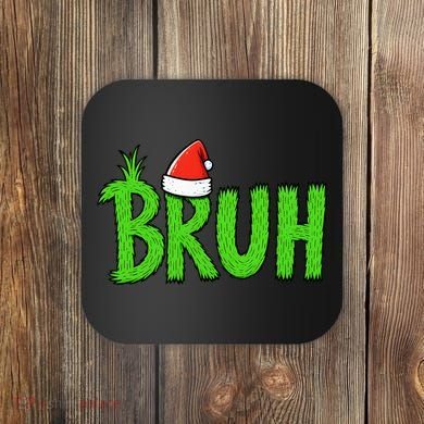 Christmas Bruh Meme Santa Hat Funny Xmas Coaster
