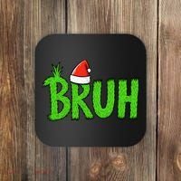 Christmas Bruh Meme Santa Hat Funny Xmas Coaster thumb 0