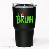 Christmas Bruh Meme Santa Hat Funny Xmas Tumbler thumb 0