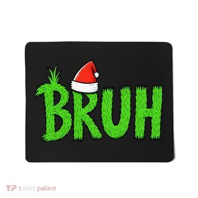Christmas Bruh Meme Santa Hat Funny Xmas Mousepad