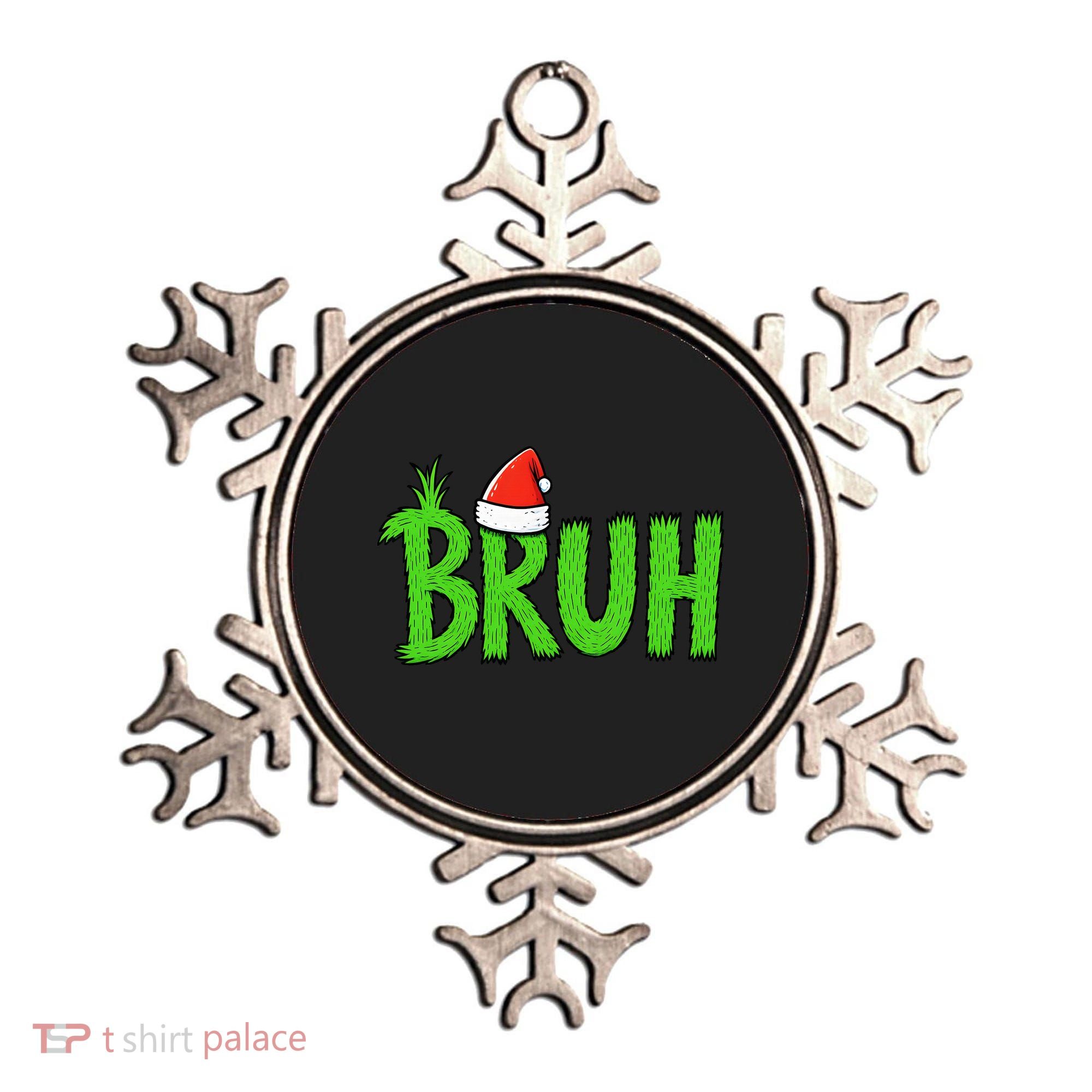 Christmas Bruh Meme Santa Hat Funny Xmas Ornament