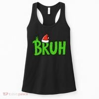 Christmas Bruh Meme Santa Hat Funny Xmas Women's Tank Top thumb 0