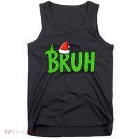 Christmas Bruh Meme Santa Hat Funny Xmas Tank Top thumb 0