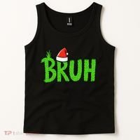 Christmas Bruh Meme Santa Hat Funny Xmas Tank Top thumb 2