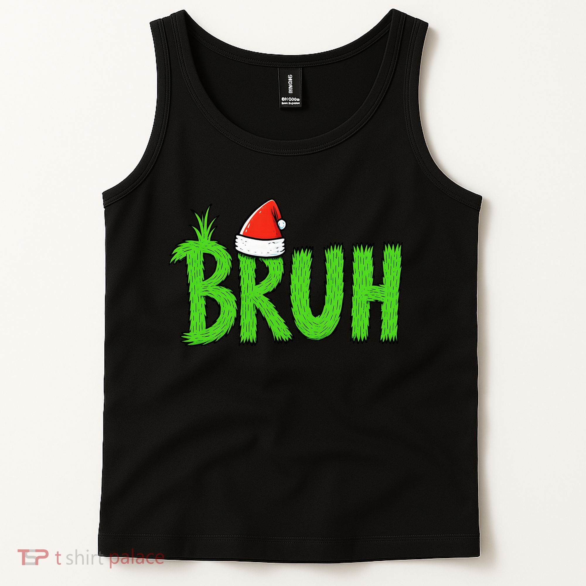 Christmas Bruh Meme Santa Hat Funny Xmas Tank Top