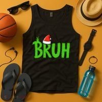 Christmas Bruh Meme Santa Hat Funny Xmas Tank Top thumb 4