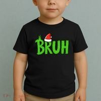 Christmas Bruh Meme Santa Hat Funny Xmas Toddler T-Shirt thumb 2