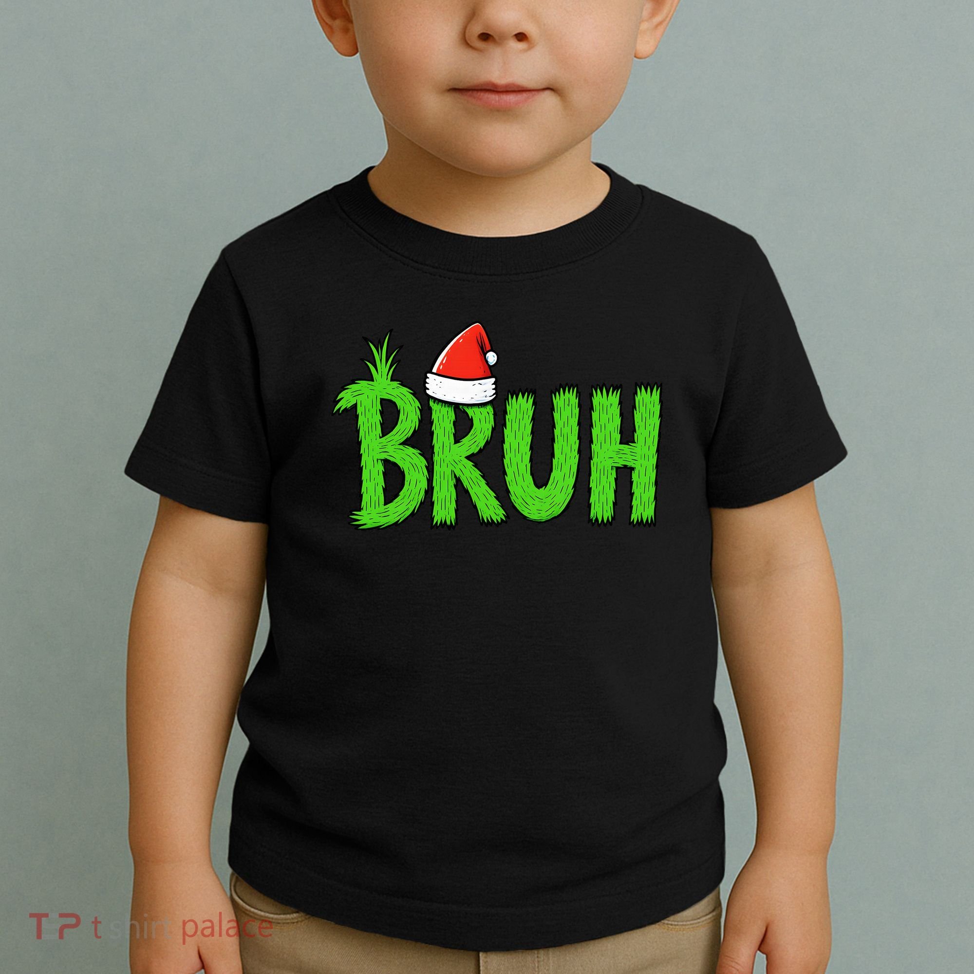 Christmas Bruh Meme Santa Hat Funny Xmas Toddler T-Shirt
