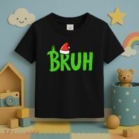 Christmas Bruh Meme Santa Hat Funny Xmas Toddler T-Shirt thumb 3