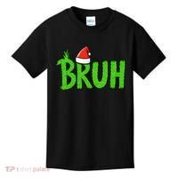 Christmas Bruh Meme Santa Hat Funny Xmas Kids T-Shirt thumb 0