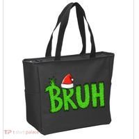Christmas Bruh Meme Santa Hat Funny Xmas Tote Bag thumb 2