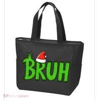 Christmas Bruh Meme Santa Hat Funny Xmas Tote Bag thumb 3