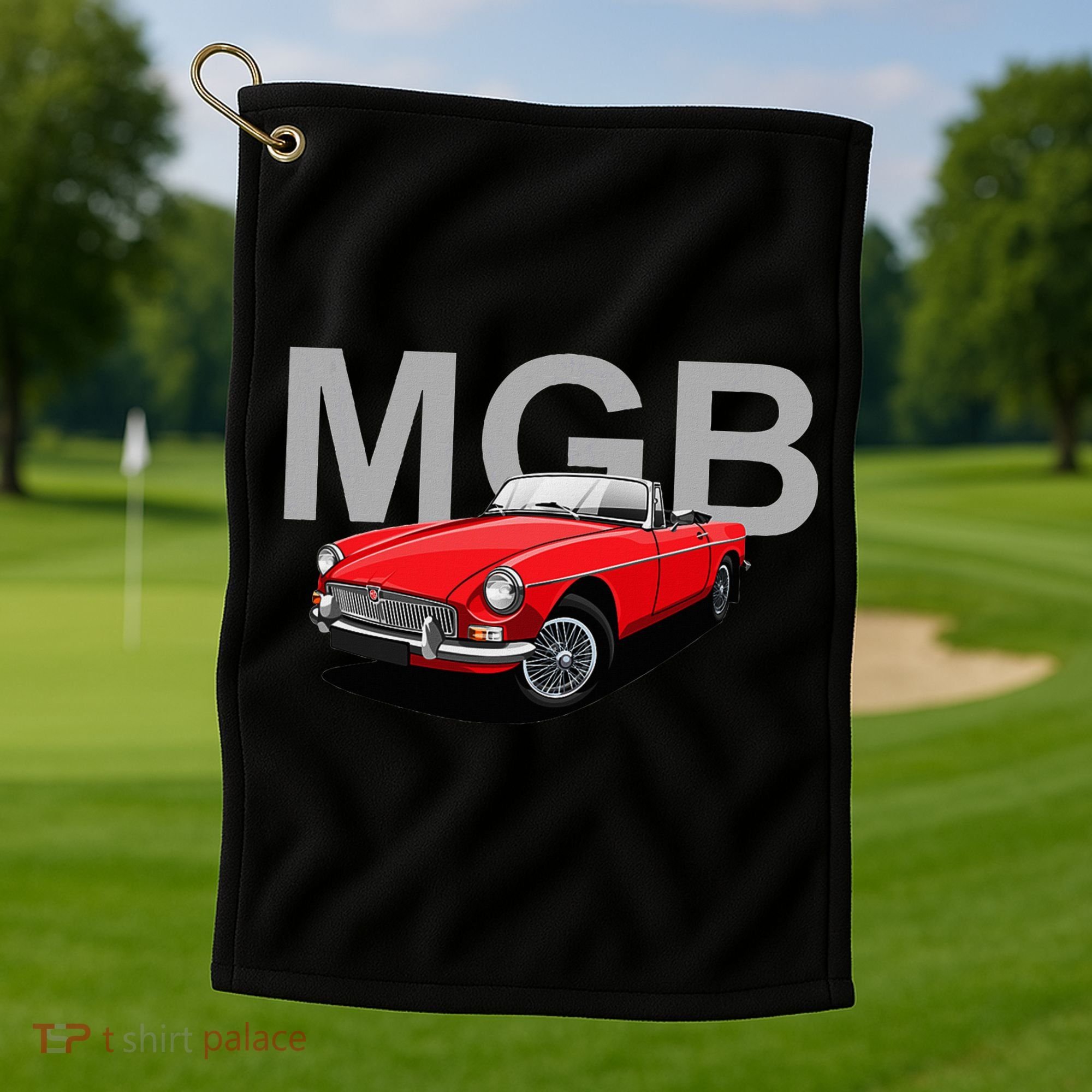 Classic British Mgb Sports Car Golf Towel