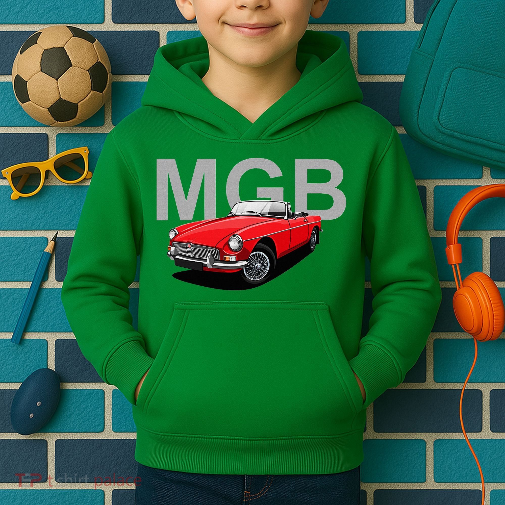 Classic British Mgb Sports Car Kids Hoodie
