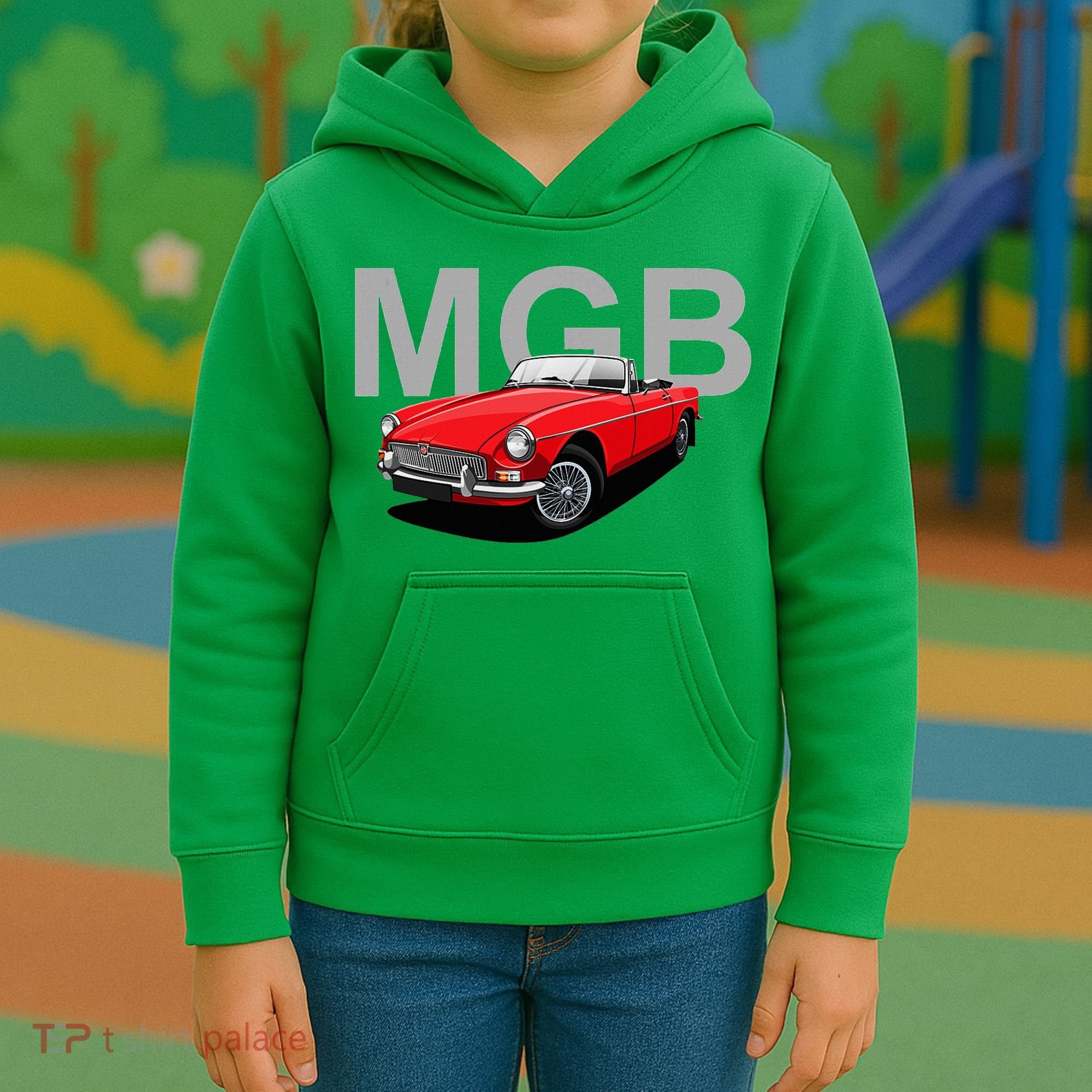 Classic British Mgb Sports Car Kids Hoodie