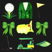 Coquette Bow Masters Golf Tournament Golfing Button thumb 1
