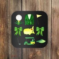 Coquette Bow Masters Golf Tournament Golfing Coaster thumb 0