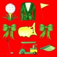 Coquette Bow Masters Golf Tournament Golfing Santa Hat thumb 1