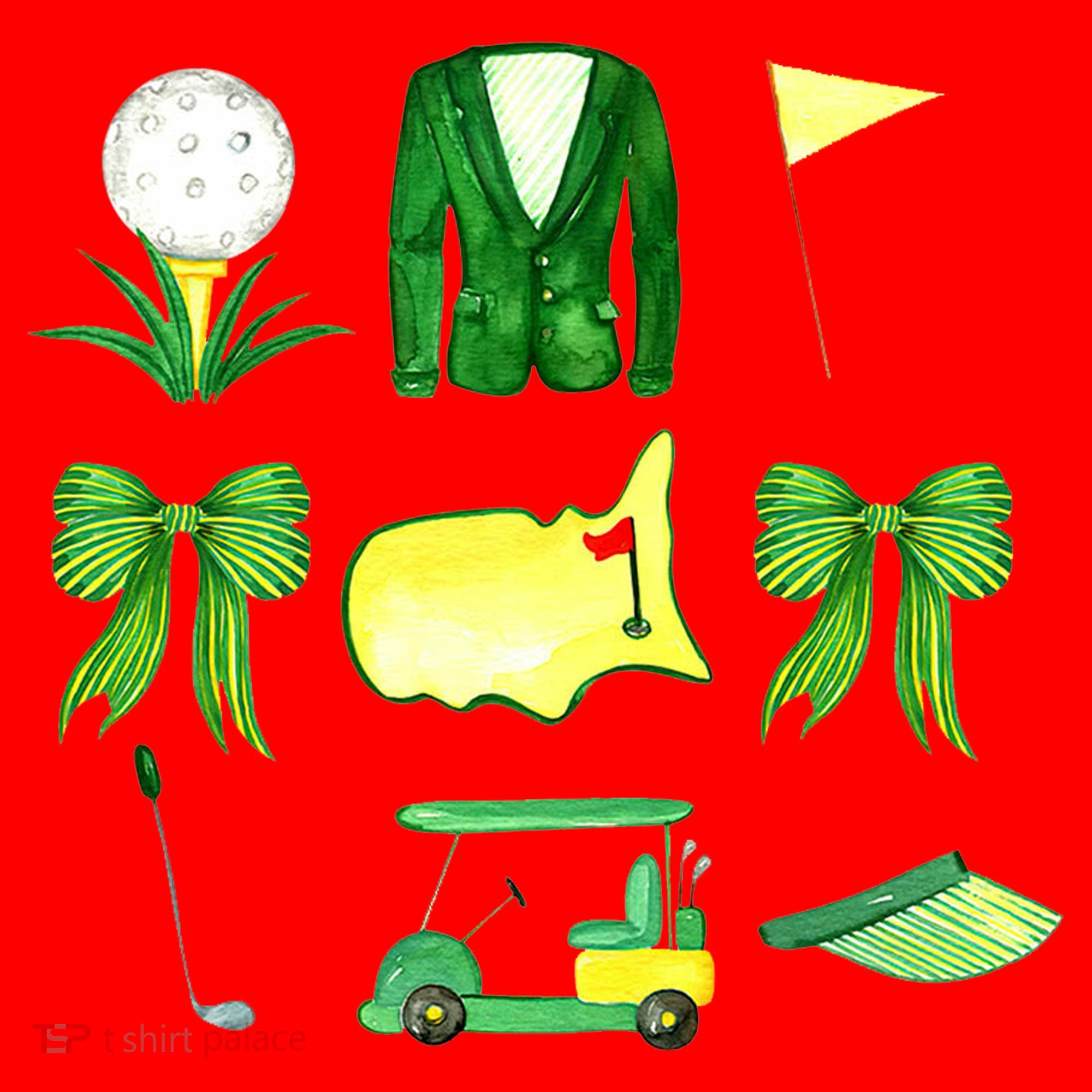 Coquette Bow Masters Golf Tournament Golfing Santa Hat