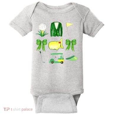 Coquette Bow Masters Golf Tournament Golfing Baby Bodysuit