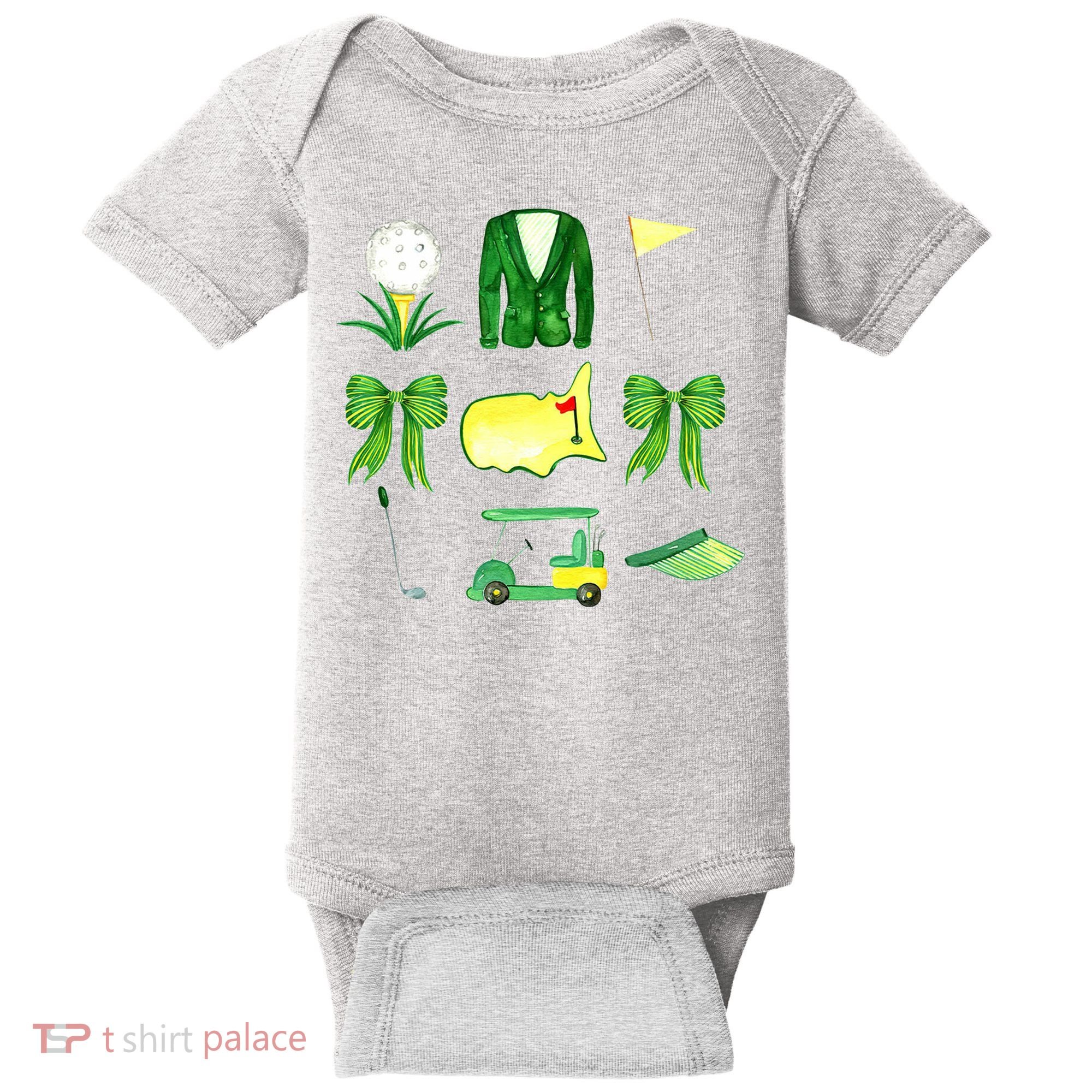 Coquette Bow Masters Golf Tournament Golfing Baby Bodysuit