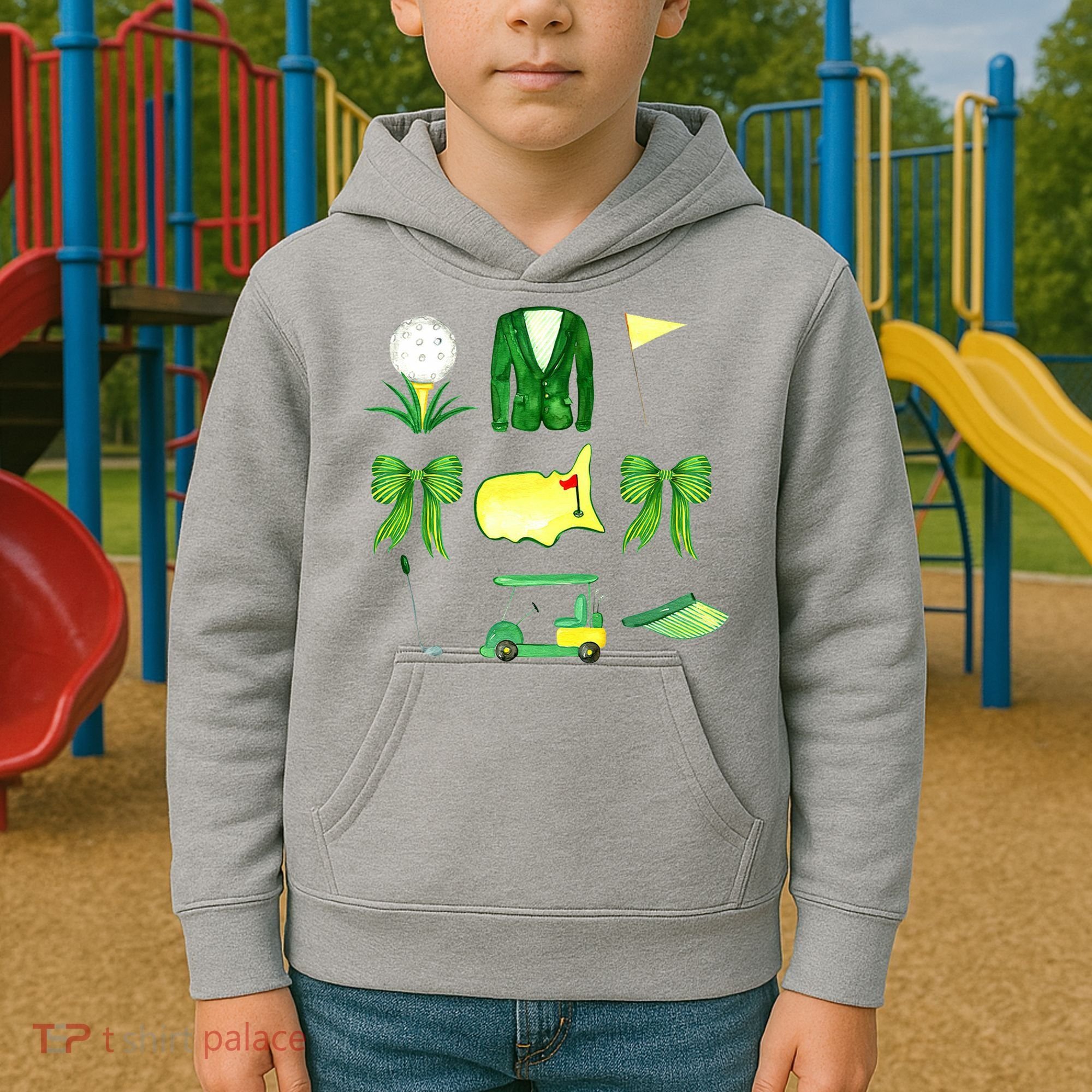 Coquette Bow Masters Golf Tournament Golfing Kids Hoodie