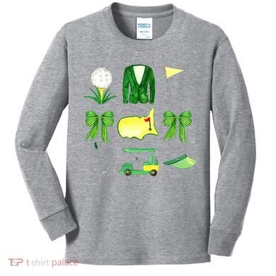 Coquette Bow Masters Golf Tournament Golfing Kids Long Sleeve Shirt