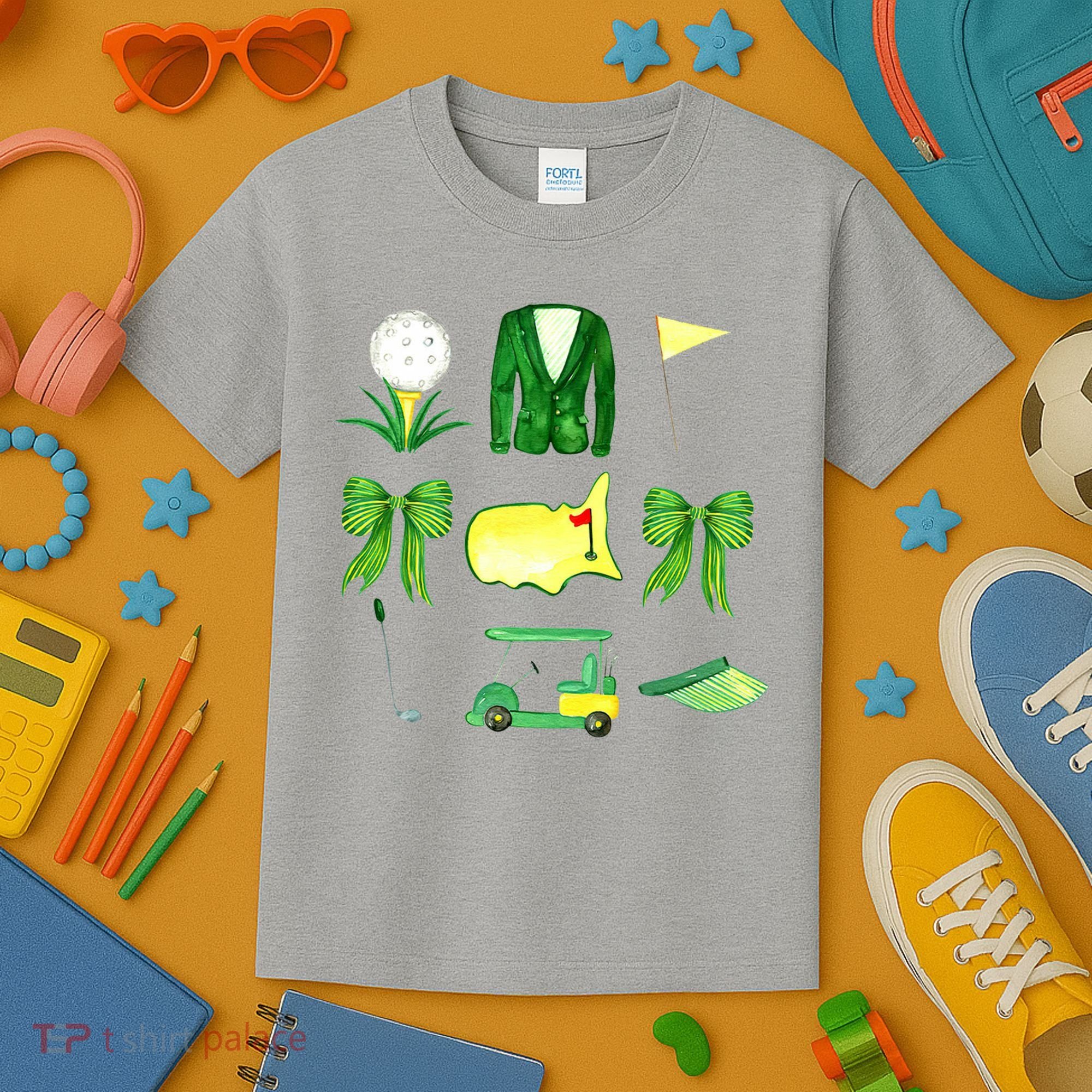 Coquette Bow Masters Golf Tournament Golfing Kids T-Shirt