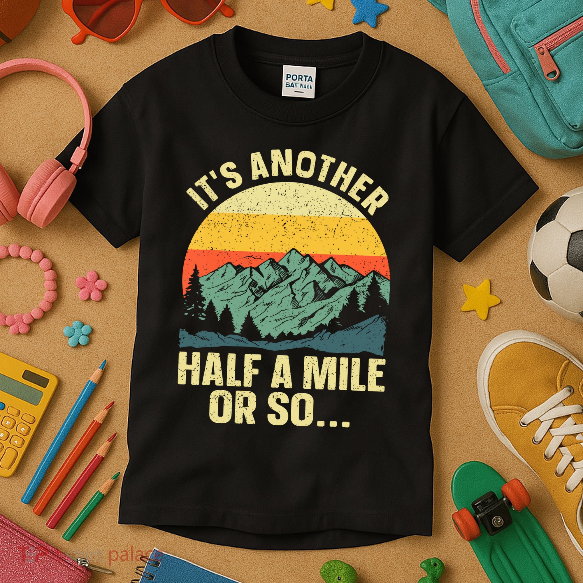 Camping Backpacking Mountain Hiker Gift Funny Hiking Kids T-Shirt