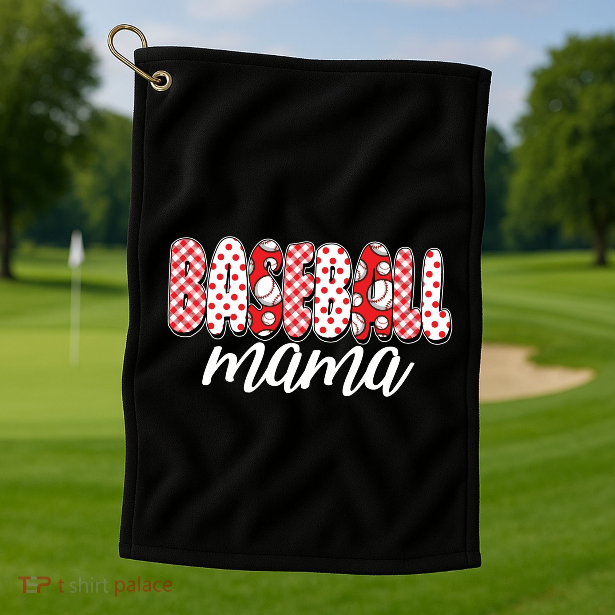 Cute Baseball Mama Golf Towel