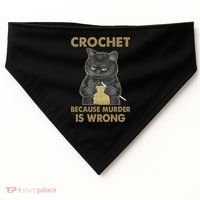 Crochet Because Murder Is Wrong Crochet Black Cat Yarn USA-Made Doggie Bandana thumb 0