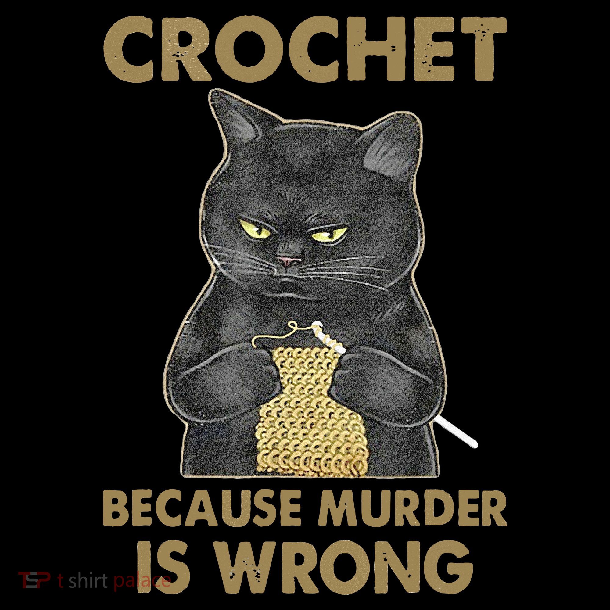 Crochet Because Murder Is Wrong Crochet Black Cat Yarn Coaster