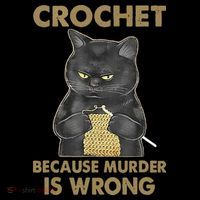 Crochet Because Murder Is Wrong Crochet Black Cat Yarn Women's Hoodie thumb 2