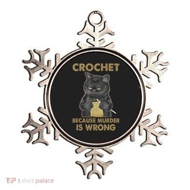 Crochet Because Murder Is Wrong Crochet Black Cat Yarn Ornament