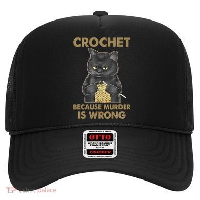 Crochet Because Murder Is Wrong Crochet Black Cat Yarn Hat