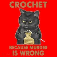 Crochet Because Murder Is Wrong Crochet Black Cat Yarn Santa Hat thumb 1