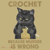 Crochet Because Murder Is Wrong Crochet Black Cat Yarn Sweatshirt thumb 2