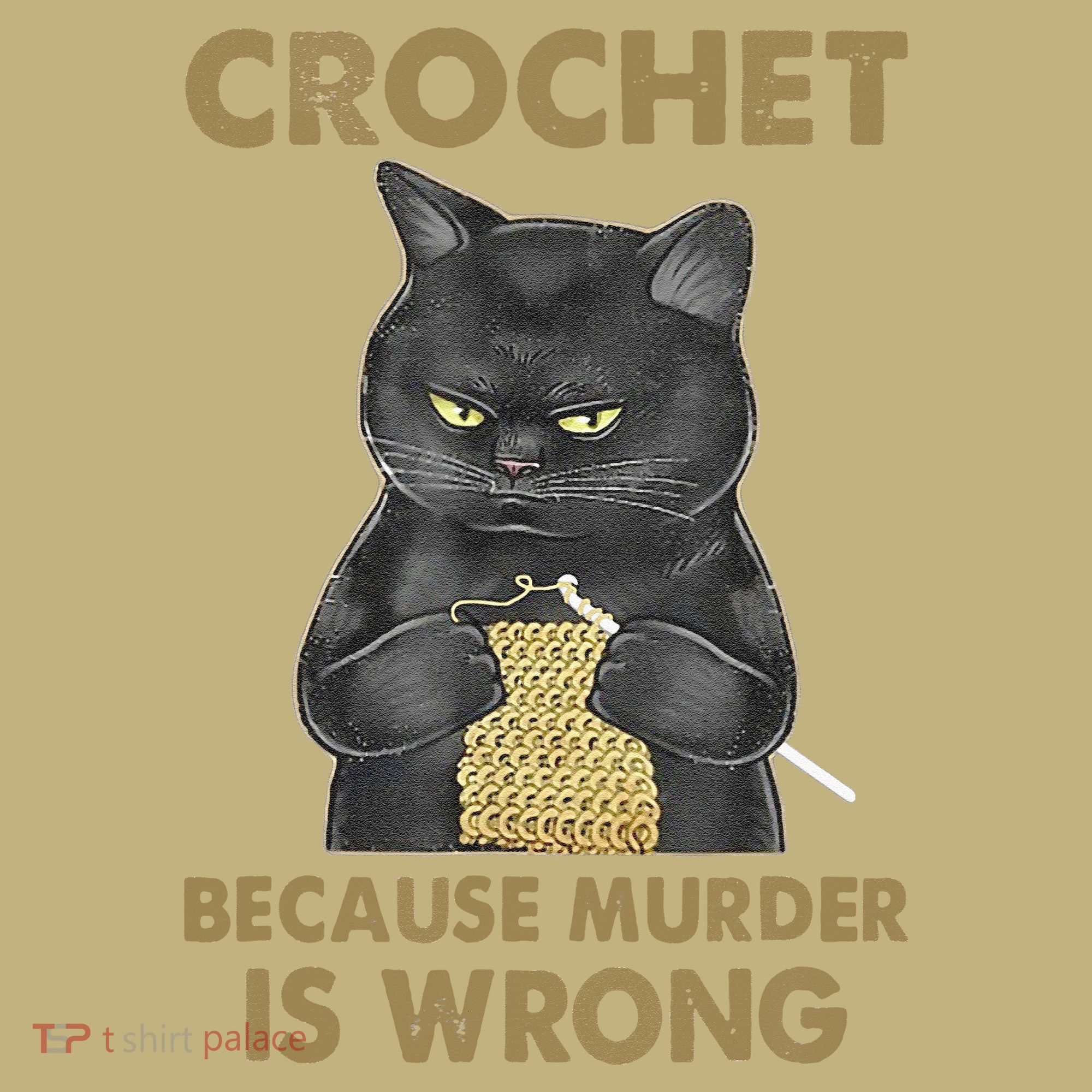 Crochet Because Murder Is Wrong Crochet Black Cat Yarn Mousepad