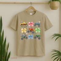 Coquette Bow Monster Truck Mothers Day Costume Mom Girl T-Shirt thumb 2