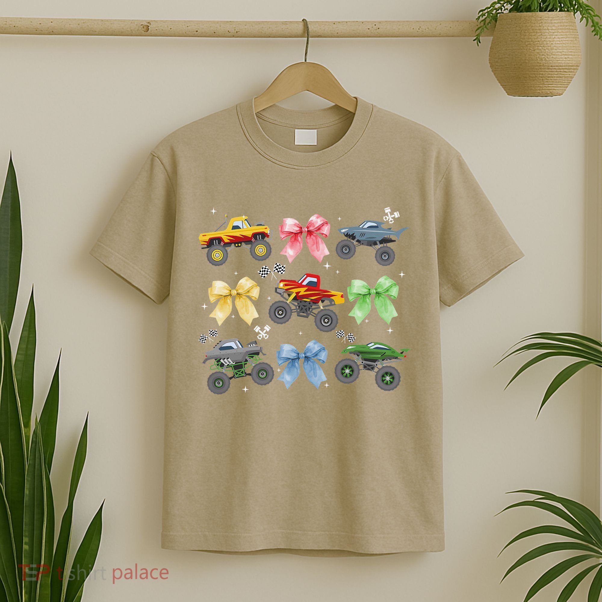 Coquette Bow Monster Truck Mothers Day Costume Mom Girl T-Shirt